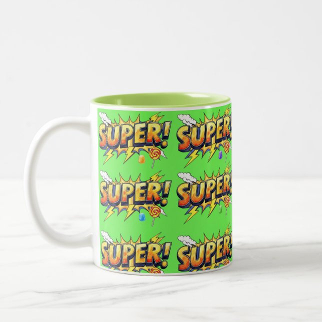Tasse 2 Couleurs Super!, Pop Art, de Natasha Us   (Gauche)