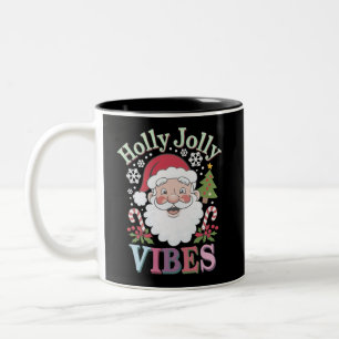Tasse 2 Couleurs Super Santa Claus Holly Jolly Vibes Noël