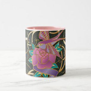 Tasse 2 Couleurs Supergirl Bird et Flower
