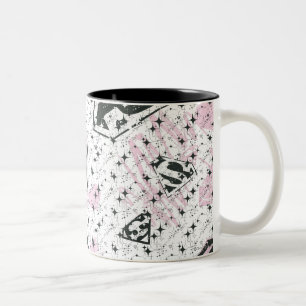 Tasse 2 Couleurs Supergirl Motif de logo rose et blanc