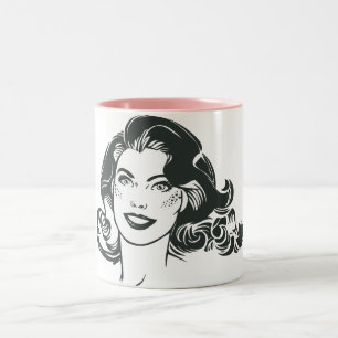 Tasse 2 Couleurs Supergirl noir et blanc dessin 2
