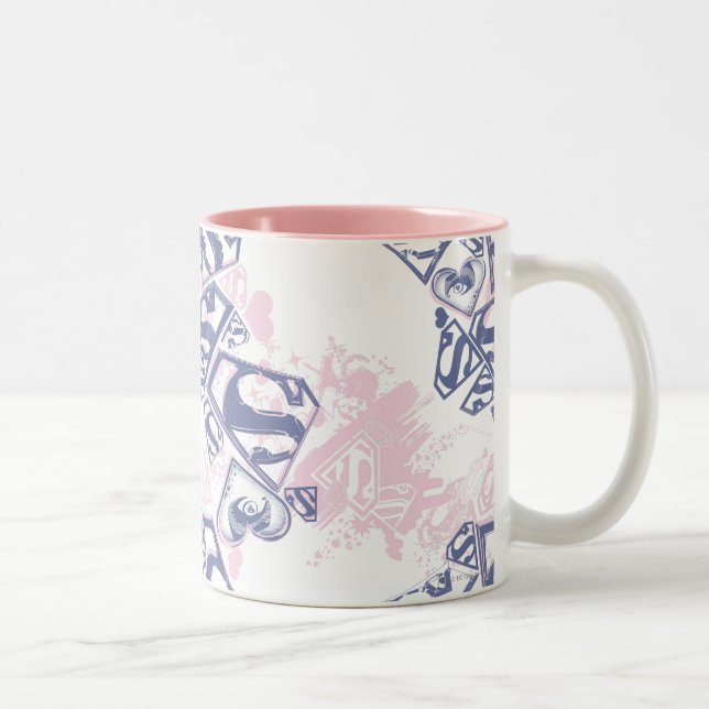 Tasse 2 Couleurs Supergirl Pink and Purple Pattern (Droit)