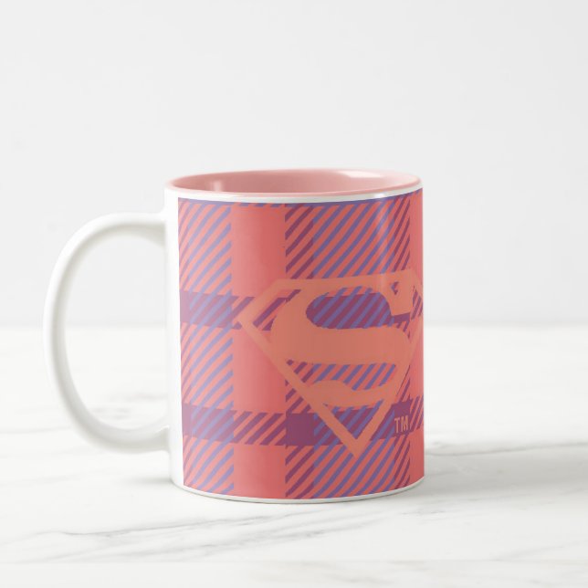 Tasse 2 Couleurs Supergirl Pink and Purple Pattern (Gauche)