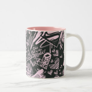 Tasse 2 Couleurs Supergirl Pink et Black Scribbles