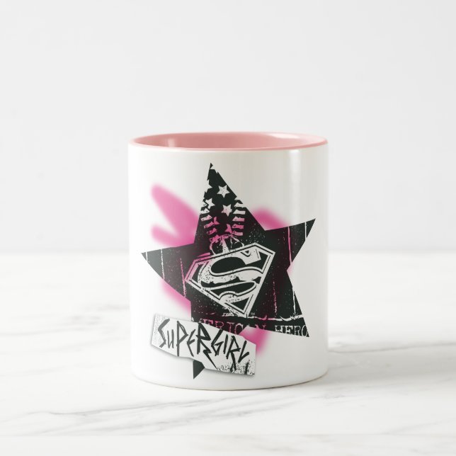 Tasse 2 Couleurs Supergirl Pink Spray Star Peinture (Centre)