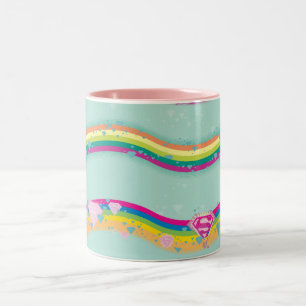 Tasse 2 Couleurs Supergirl Rainbow Waves