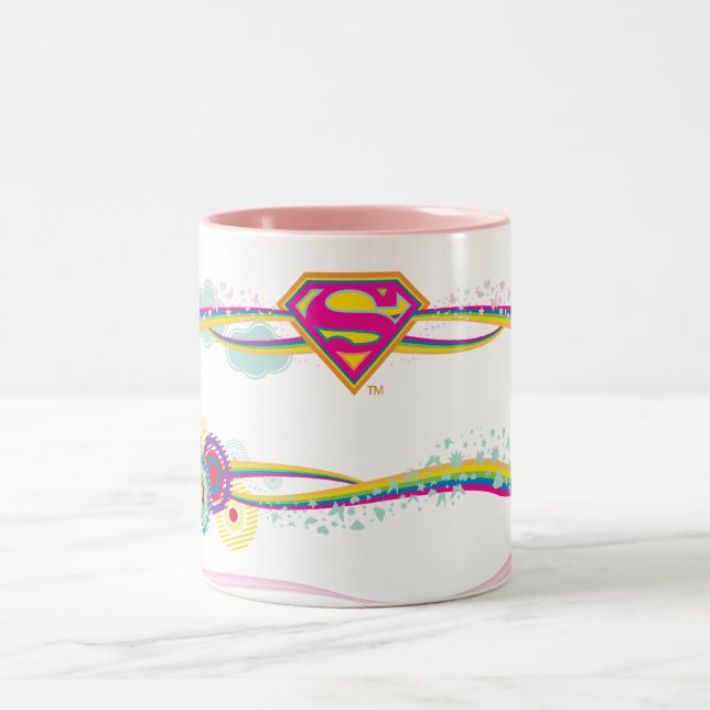 Tasse 2 Couleurs Supergirl Retro Rainbow (Centre)