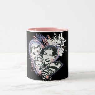 Tasse 2 Couleurs Supergirl Visage Collage