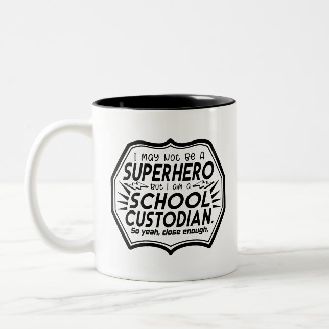 Tasse 2 Couleurs Superhero Custodian (Gauche)