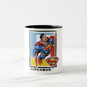 Tasse 2 Couleurs Superman avec arrière - plan coloré