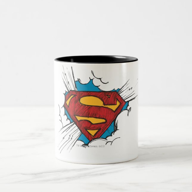 Tasse 2 Couleurs Superman S-Shield | Dans le logo Nuages (Centre)