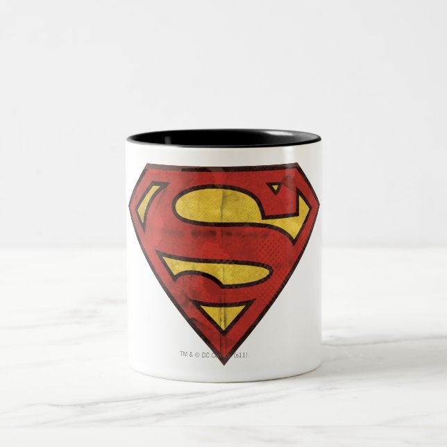 Tasse 2 Couleurs Superman S-Shield | Logo Grunge (Centre)