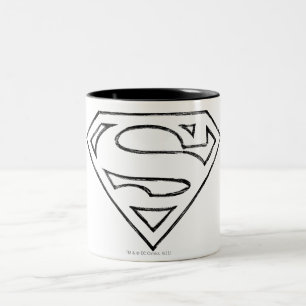 Tasse 2 Couleurs Superman S-Shield   Logo Simple Black Outline
