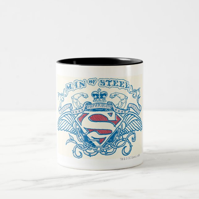 Tasse 2 Couleurs Superman Stylisé | Logo des armoiries et des ailes (Centre)