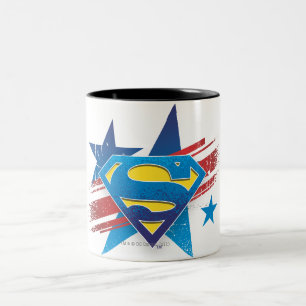 Tasse 2 Couleurs Superman Stylisé Logo Stars et Stripes