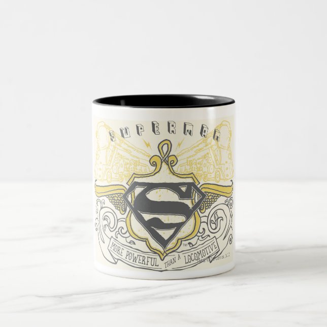 Tasse 2 Couleurs Superman Stylisé | Logo Trains Jaunes (Centre)