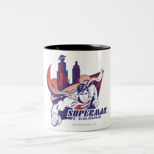 Tasse 2 Couleurs Superman Ville et nom