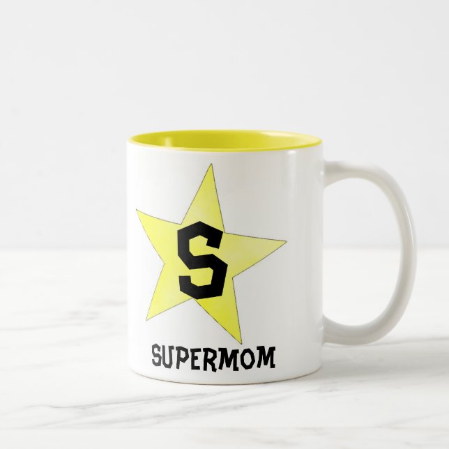 Tasse 2 Couleurs Supermom cadeau parfait pour maman (Droit)