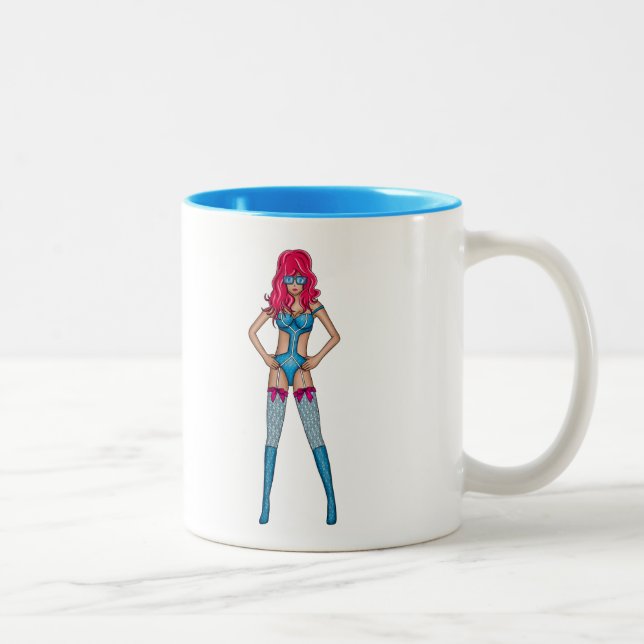 Tasse 2 Couleurs Superwoman rousse mignonne de geek dans la (Droit)