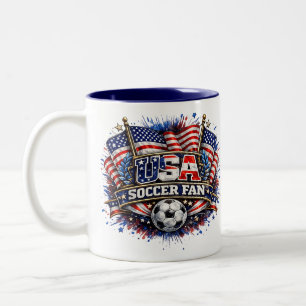 Tasse 2 Couleurs Supporteur de football américain   Américain 