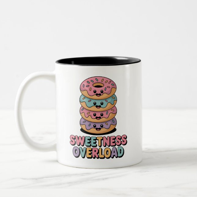 Tasse 2 Couleurs Surcharge de sucrerie | Enfants Donut (Gauche)