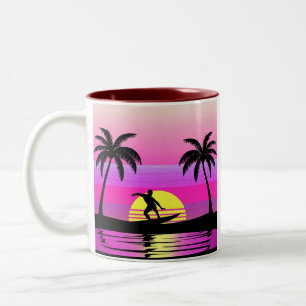 Tasse 2 Couleurs Surf au coucher de soleil violet – Vibes océanique