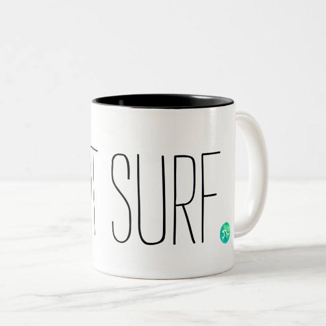Tasse 2 Couleurs Surf avec la vague verte (Devant droit)