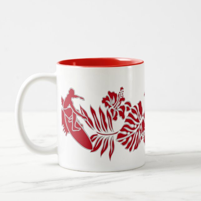 Tasse 2 Couleurs Surf Pareau Hawaiian Hibiscus Band (Gauche)