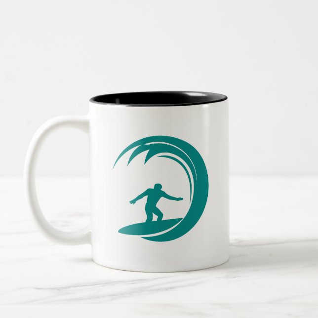 Tasse 2 Couleurs Surf vert Turquoise (Gauche)