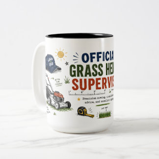 Tasse 2 Couleurs Surveillant officiel de la hauteur de l'herbe Papa