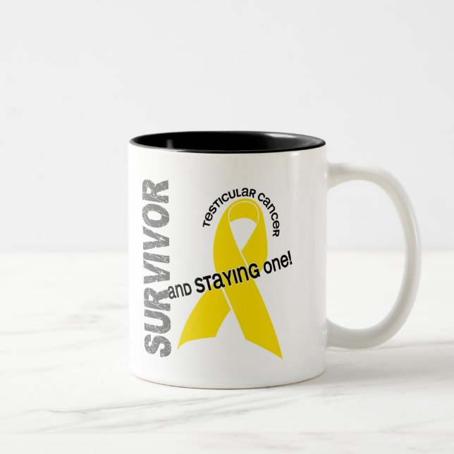 Tasse 2 Couleurs Survivant de cancer du testicule (Droit)