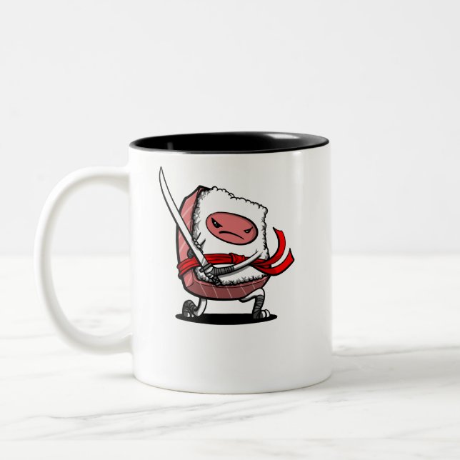 Tasse 2 Couleurs Sushi Samurai Ninja Kawaii Alimentation japonaise (Gauche)