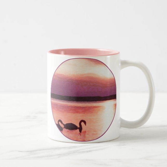 Tasse 2 Couleurs Swans couchés (Droit)