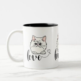 Tasse 2 Couleurs Sweet Chat amour Saint Valentin cadeau