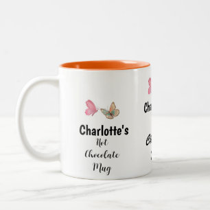 Tasse 2 Couleurs Sweet Moderne Nom Personnalisé Script Chocolat Cha