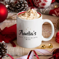 Sweet Moderne Nom Personnalisé Script Hot Chocolat