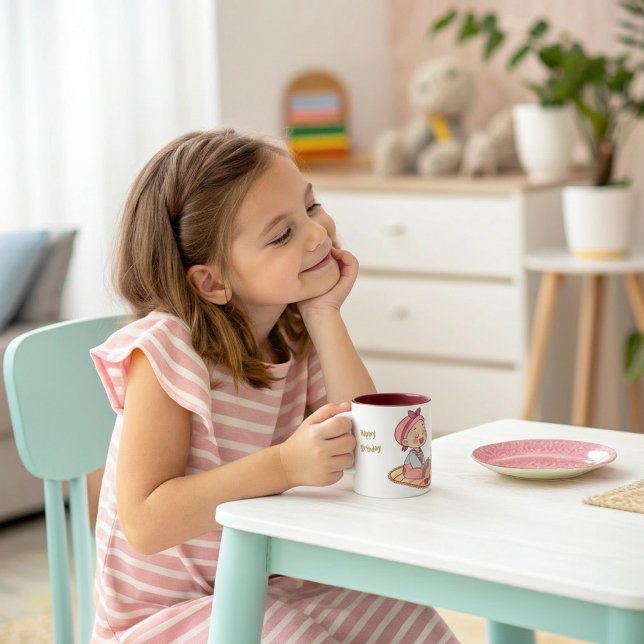 Tasse 2 Couleurs Sweet petite fille Joyeux anniversaire (Créateur téléchargé)
