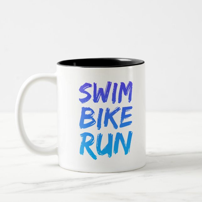 Tasse 2 Couleurs Swim Bike Run superbe design (Gauche)