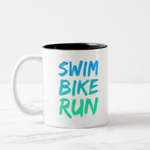 Tasse 2 Couleurs Swim Bike Run superbe design