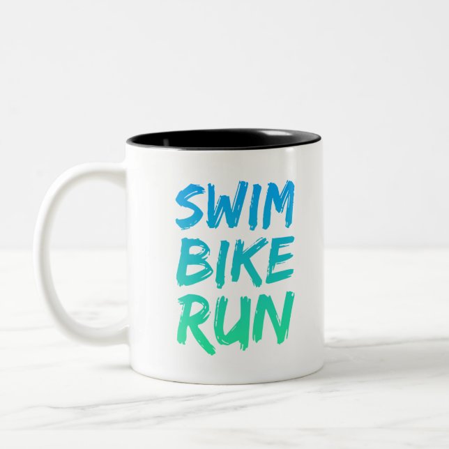 Tasse 2 Couleurs Swim Bike Run superbe design (Gauche)