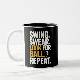Tasse 2 Couleurs Swing Jurer Chercher La Balle Répéter Golf Golfeur