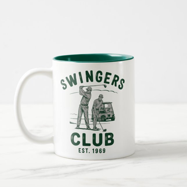 Tasse 2 Couleurs Swingers Club Funny Sarcastic Golfing Golfer (Gauche)