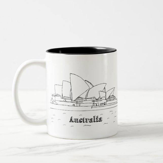 Tasse 2 Couleurs Sydney Australie Art Vacances Dessin Vacances Art (Gauche)