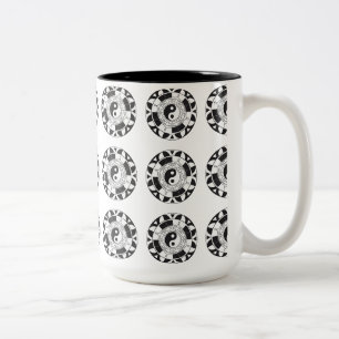 Tasse 2 Couleurs Symbole asiatique en mosaïque Yin et Yang