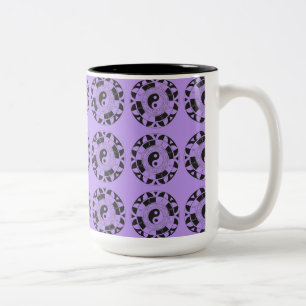 Tasse 2 Couleurs Symbole asiatique en mosaïque Yin et Yang