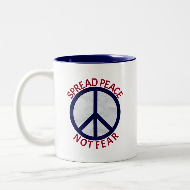 Tasse 2 Couleurs Symbole bleu rouge bleu (Gauche)
