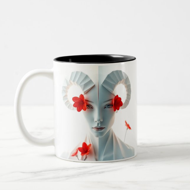 Tasse 2 Couleurs SYMBOLE D'Aries (Gauche)