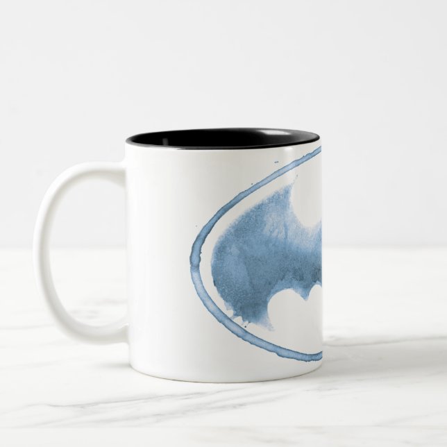 Tasse 2 Couleurs Symbole de chaume de café - bleu (Gauche)