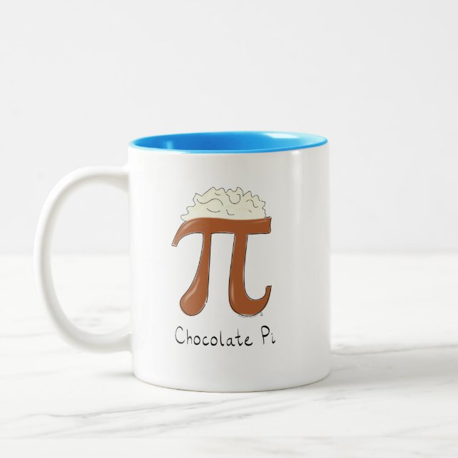 Tasse 2 Couleurs Symbole de chocolat amusant Pi enseignant math (Gauche)