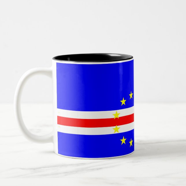 Tasse 2 Couleurs Symbole de drapeau de pays du Cap Vert longtemps (Gauche)